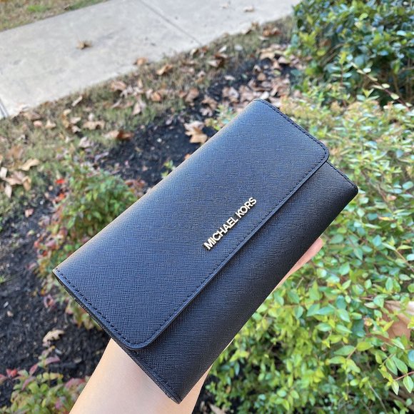 MICHAEL KORS JET SET  LEATHER LARGE TRIFOLD WALLET - Picture 4 of 6